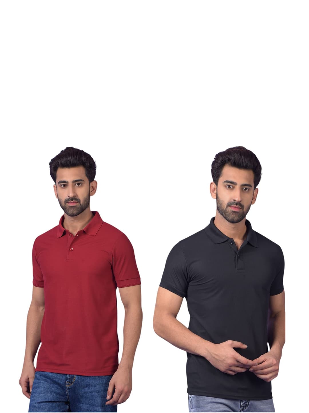 ROYAL MAROON+BLACK POLO COMBO