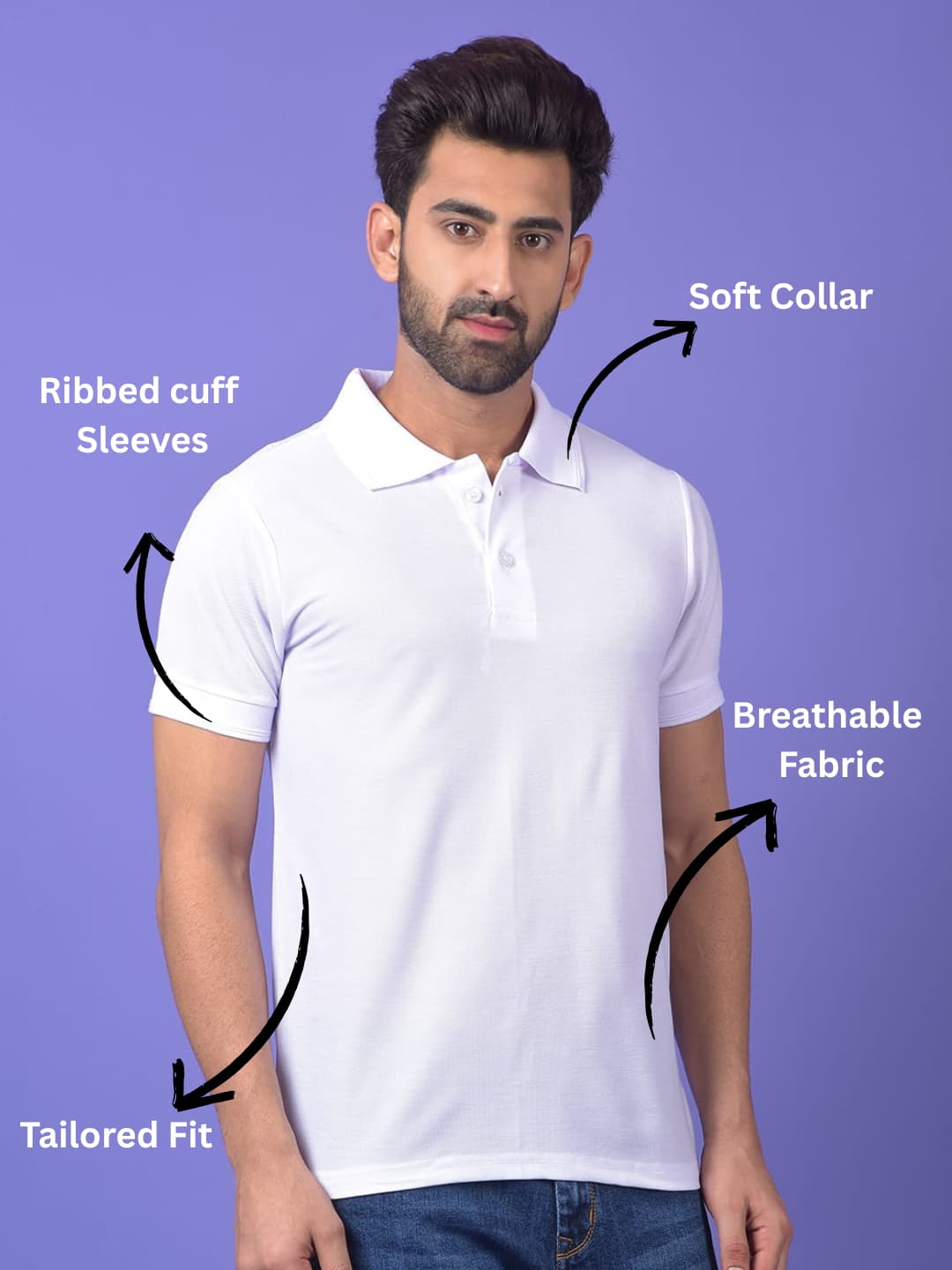 ROYAL WHITE+BEIGE POLO COMBO