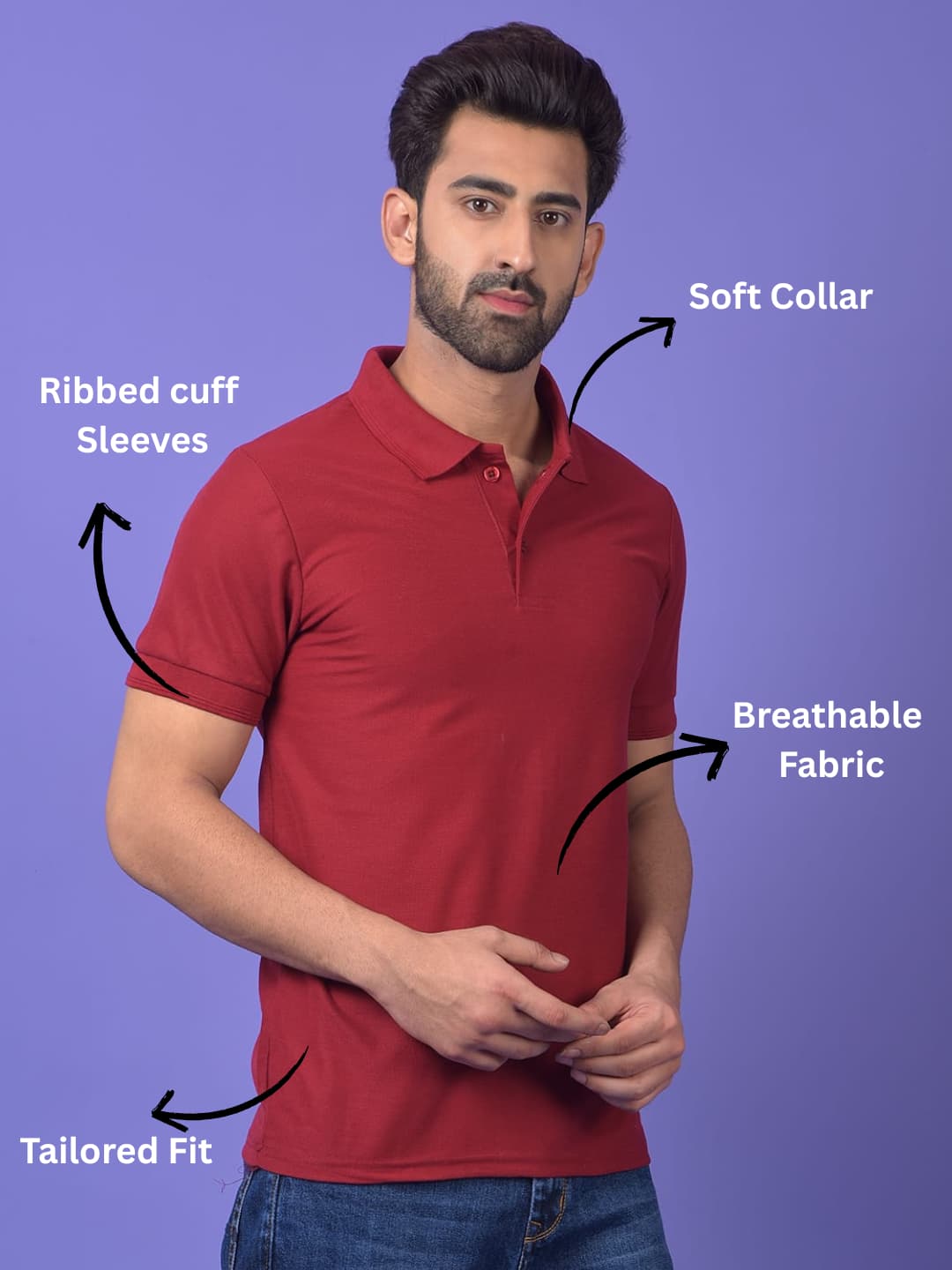 ROYAL MAROON+NEVY POLO COMBO