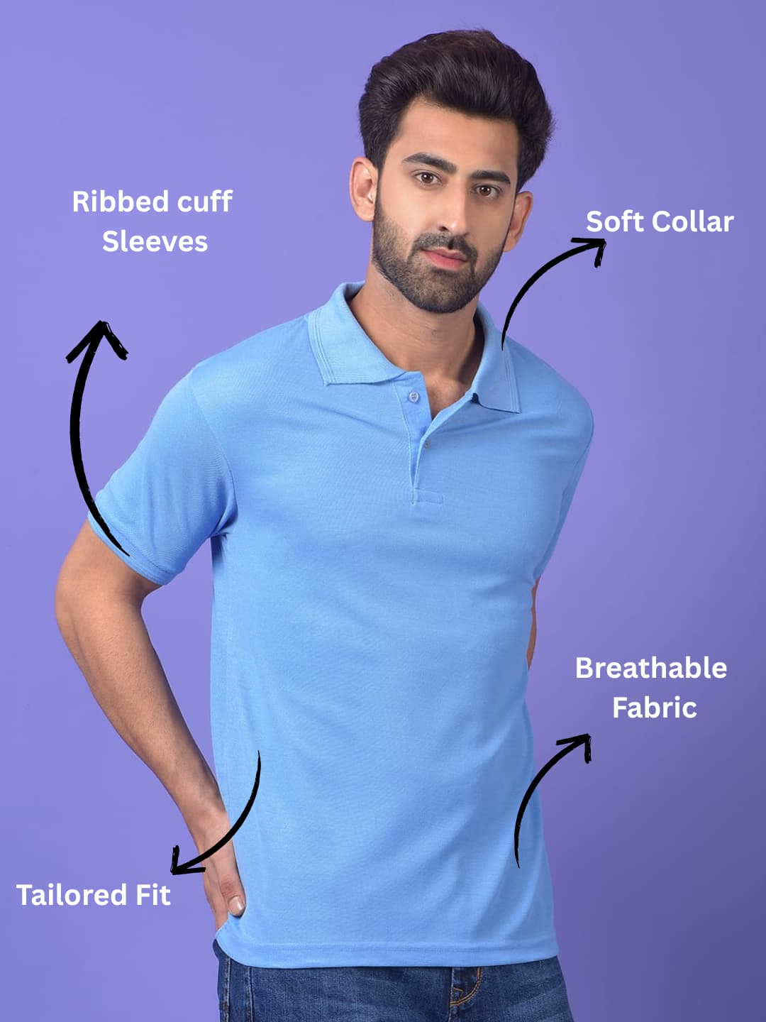 ROYAL  BLACK+SKY POLO COMBO