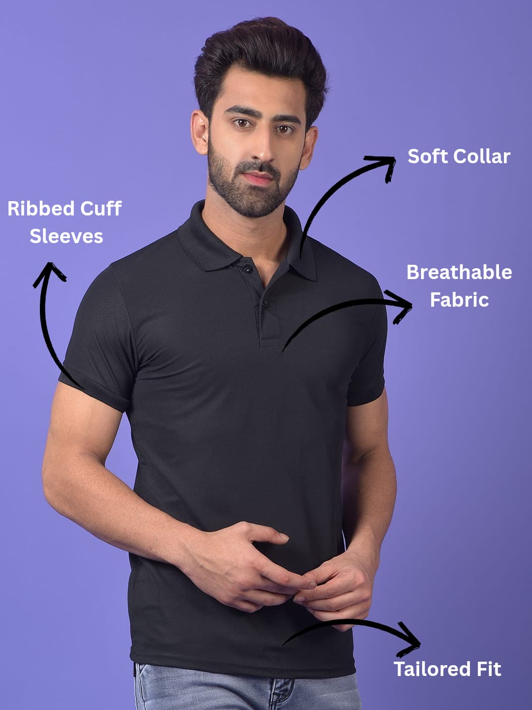 ROYAL BLACK+NEVY POLO COMBO