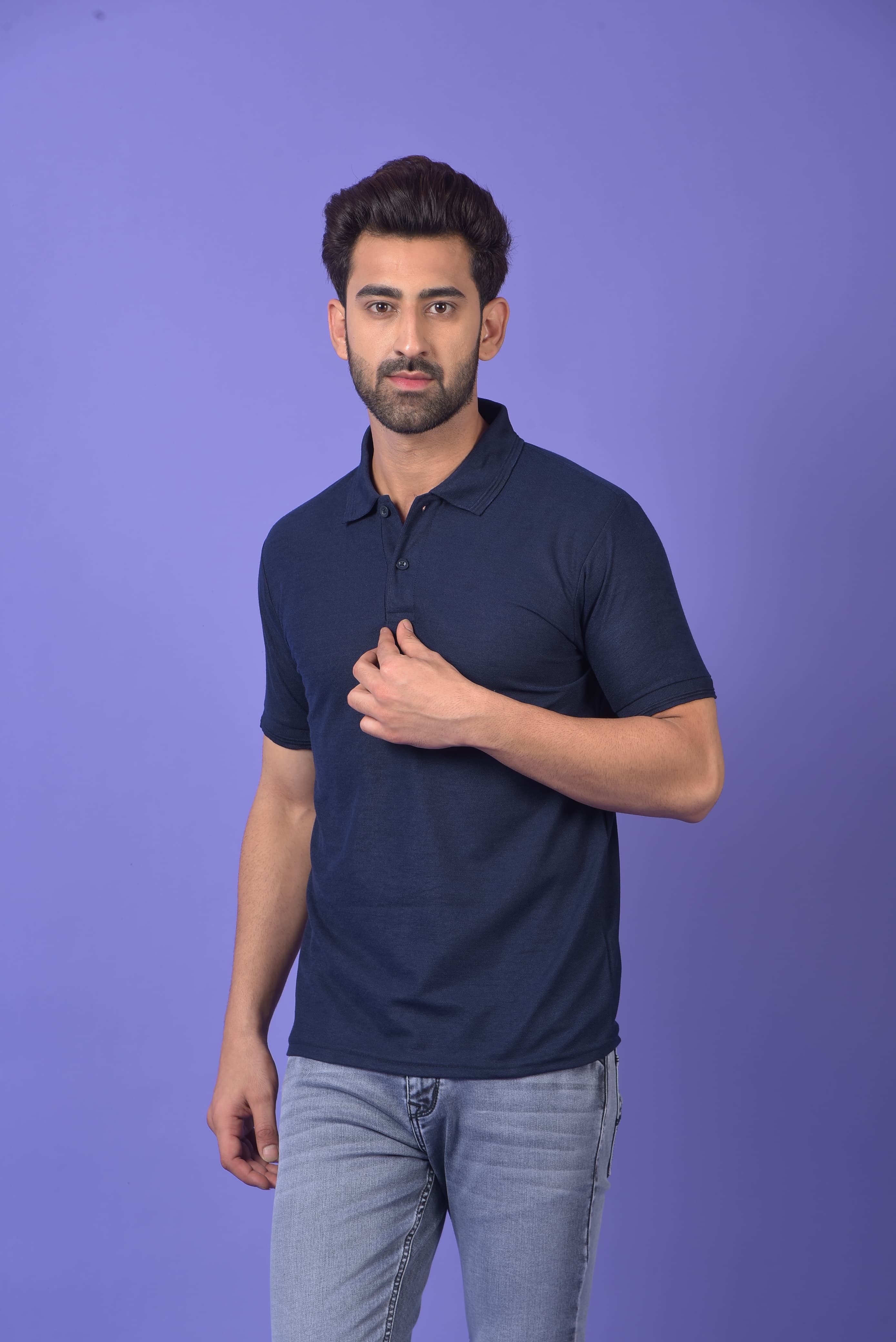ROYAL BLACK+NEVY POLO COMBO