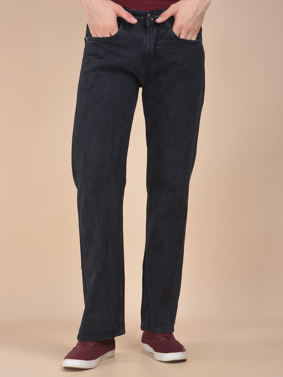 Light Black Straight Fit Jeans for Men